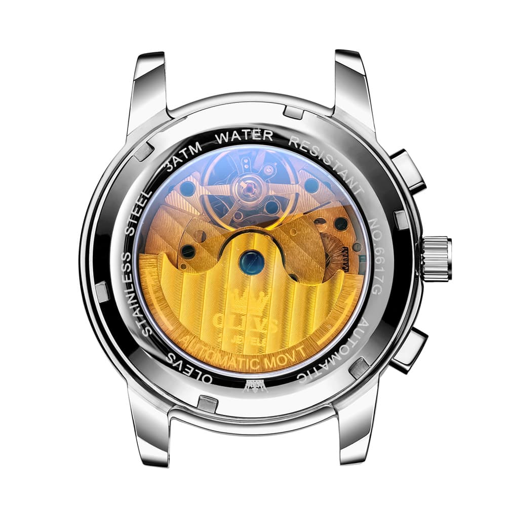 OLEVS 6617 Automatic Mechanical Tourbillon Moon Phase Watch for Men