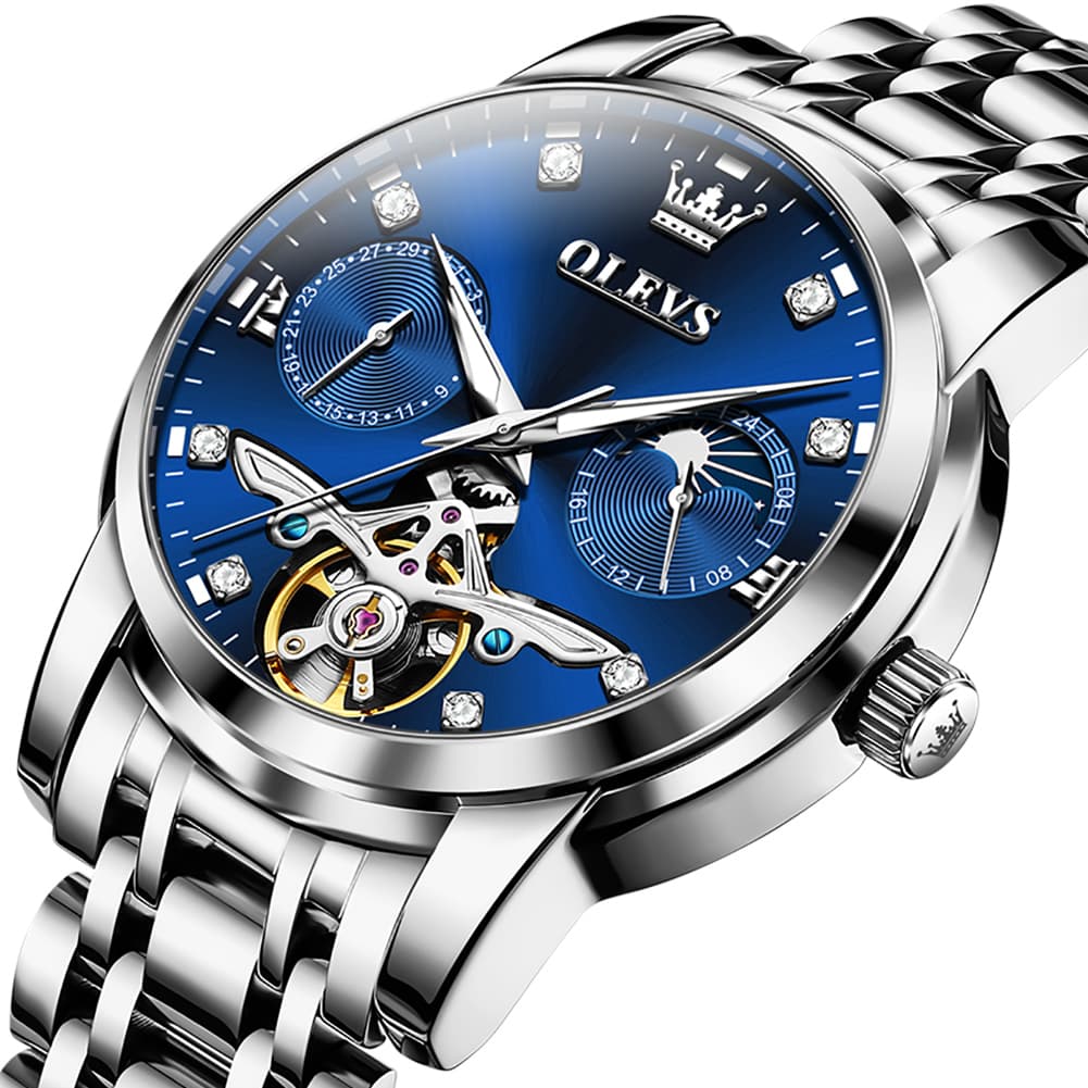 OLEVS 6703 Moon Phase Tourbillon Automatic Mechanical Watch For Men