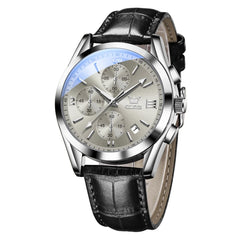 OLEVS 2872 Sophisticated Chronograph Leather Watch for Men