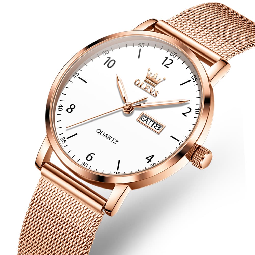 OLEVS 2996N Milanese Steel Minimalist Quartz Watch for Women
