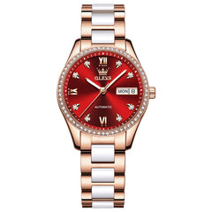 OLEVS 6637 Ceramic Automatic Mechanical Watch for Women