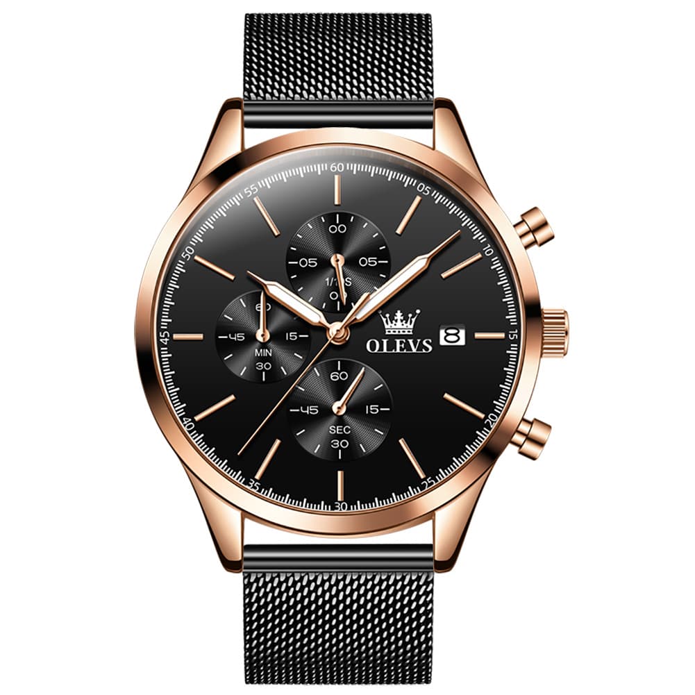 OLEVS 2881 Minimalist Milanese Chronograph Watch for Men