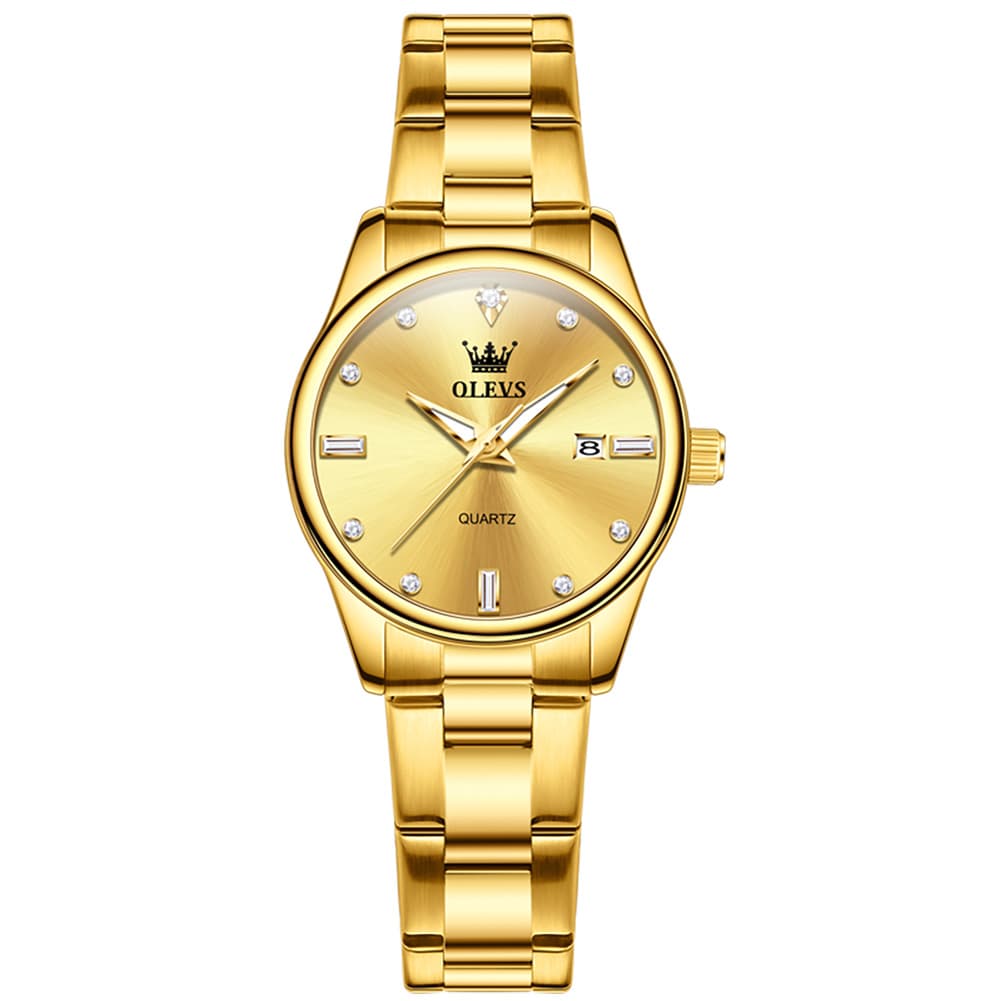 OLEVS 3621NS Minimalist Diamond Quartz Steel Watch for Women