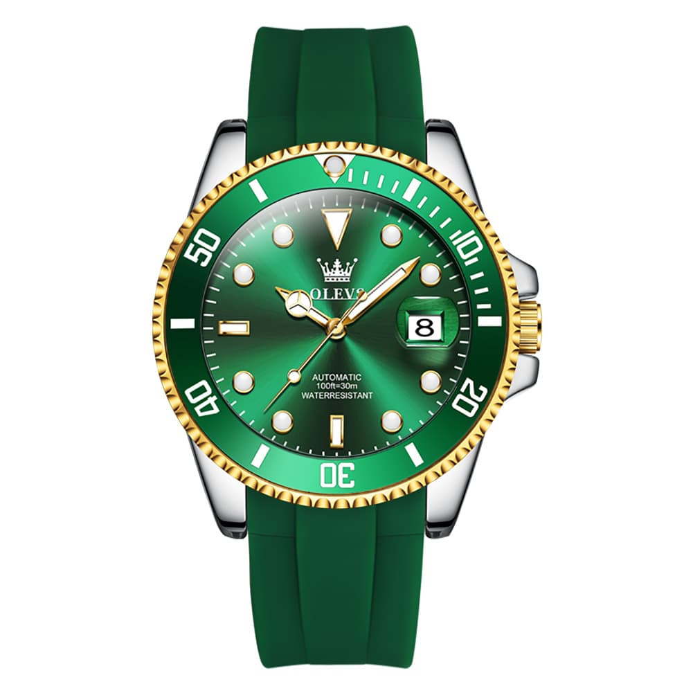 OLEVS 6650 Silicone Automatic Mechanical Dive Watch for Men