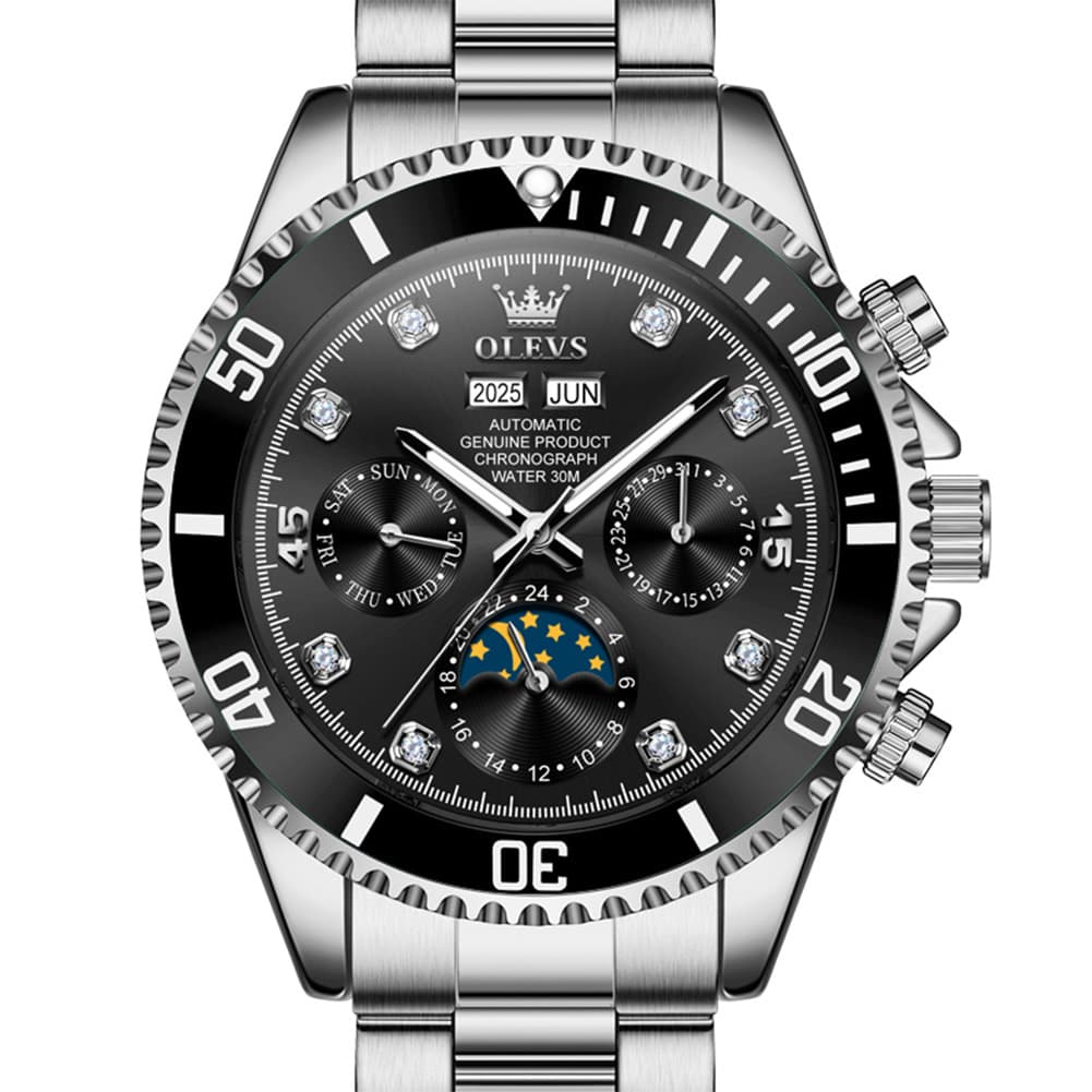 OLEVS 6729 Automatic Moon Phase Mechanical Watch For Men