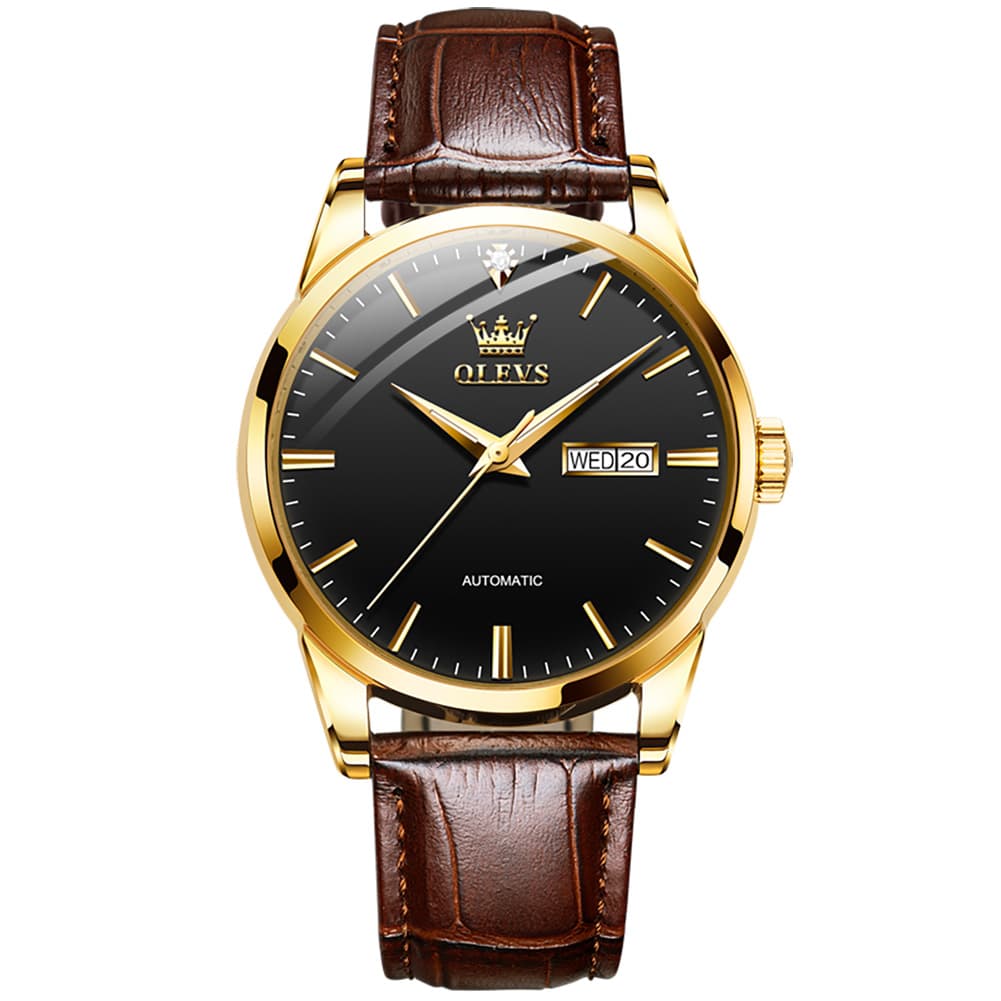 OLEVS 6629 Minimalist Day Date Mechanical Watch for Men