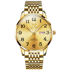 OLEVS 6666 Stainless Steel Mechanical Big Numeral Watch for Men