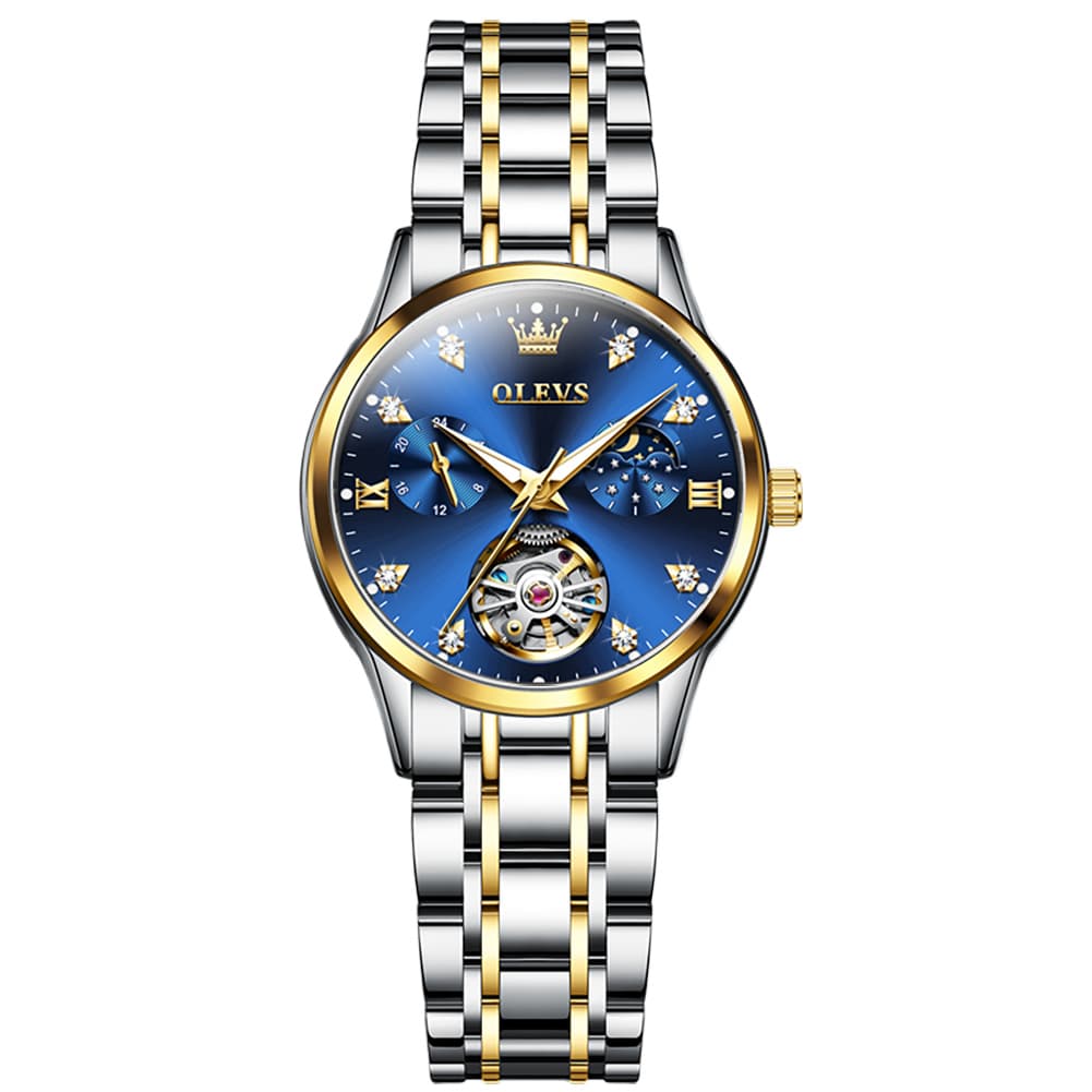 OLEVS 6608 Automatic Mechanical Open Heart Watch for Women