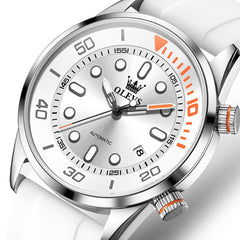 OLEVS 6751 Dive Style Silicone Strap Mechanical Watch for Men