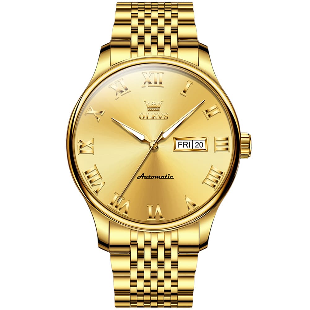 OLEVS Roman Numeral Day Date Automatic Mechanical Watch 9929 for Men