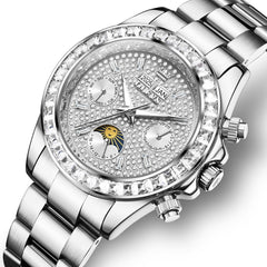 OLEVS 7038 Luxury Diamond Moon Phase Mechanical Watch For Men