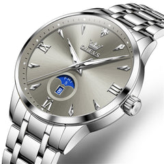 OLEVS 3646 Diamond Mirror Calendar Quartz Watch for Men