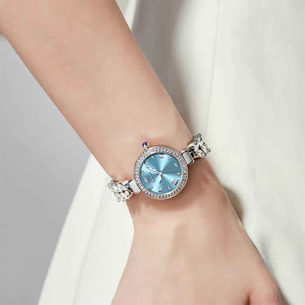 OLEVS 9971 Mermaid Bracelet Crystal Quartz Watch for Women
