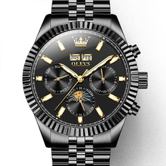 OLEVS 6688 Automatic Moon Phase Stainless Steel Watch for Men