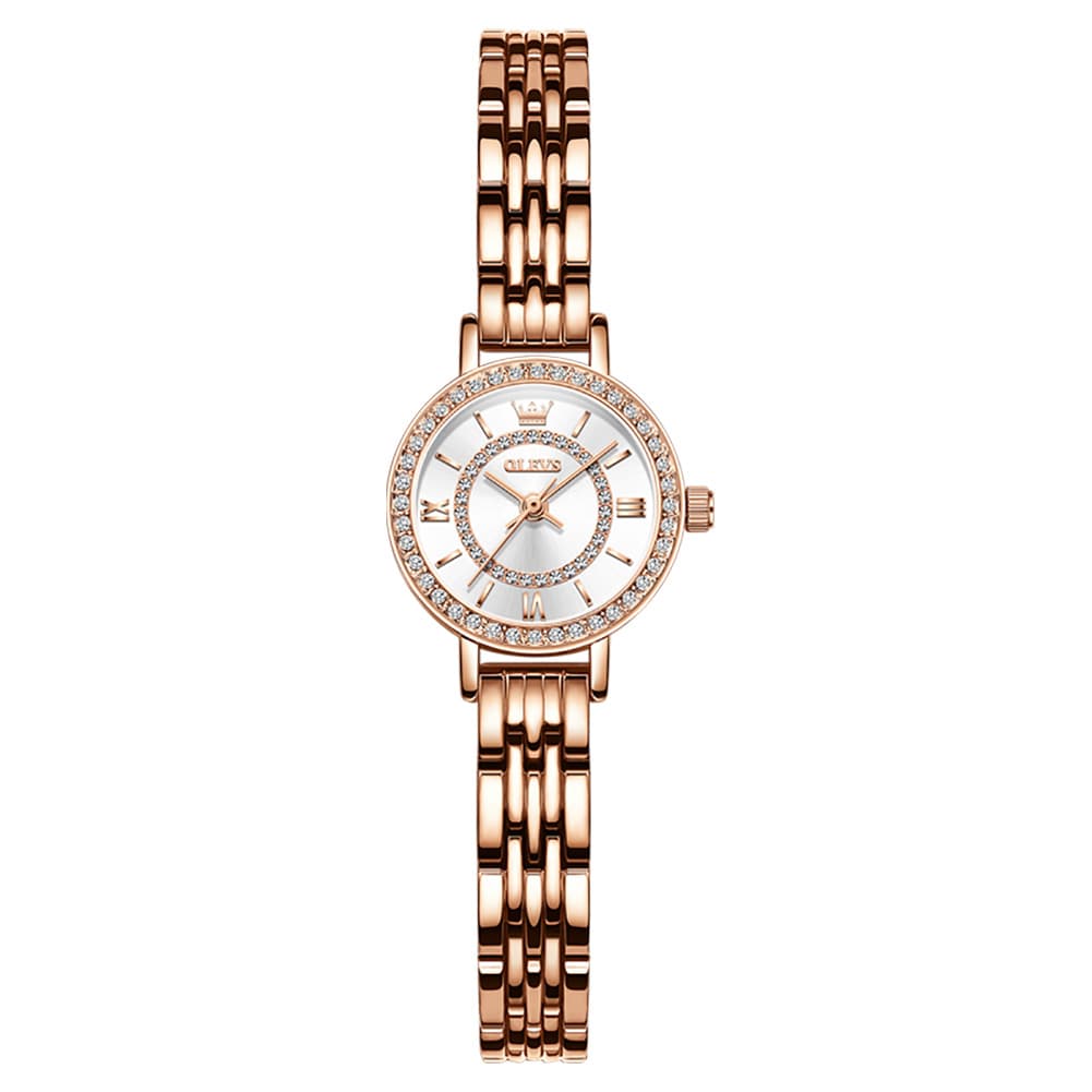 OLEVS Diamond Bezel Jewelry Bracelet Watch 5508 Petite Quartz for Women