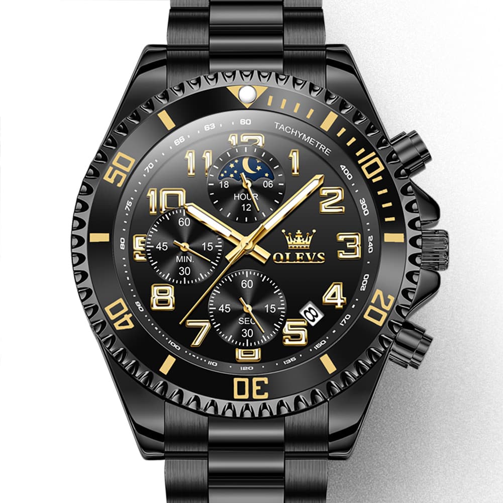 OLEVS 2926 Dive-Style Moon Phase Quartz Watch for Men