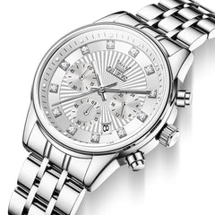 OLEVS 3669 Quartz Multi Dial Diamond Watch For Women