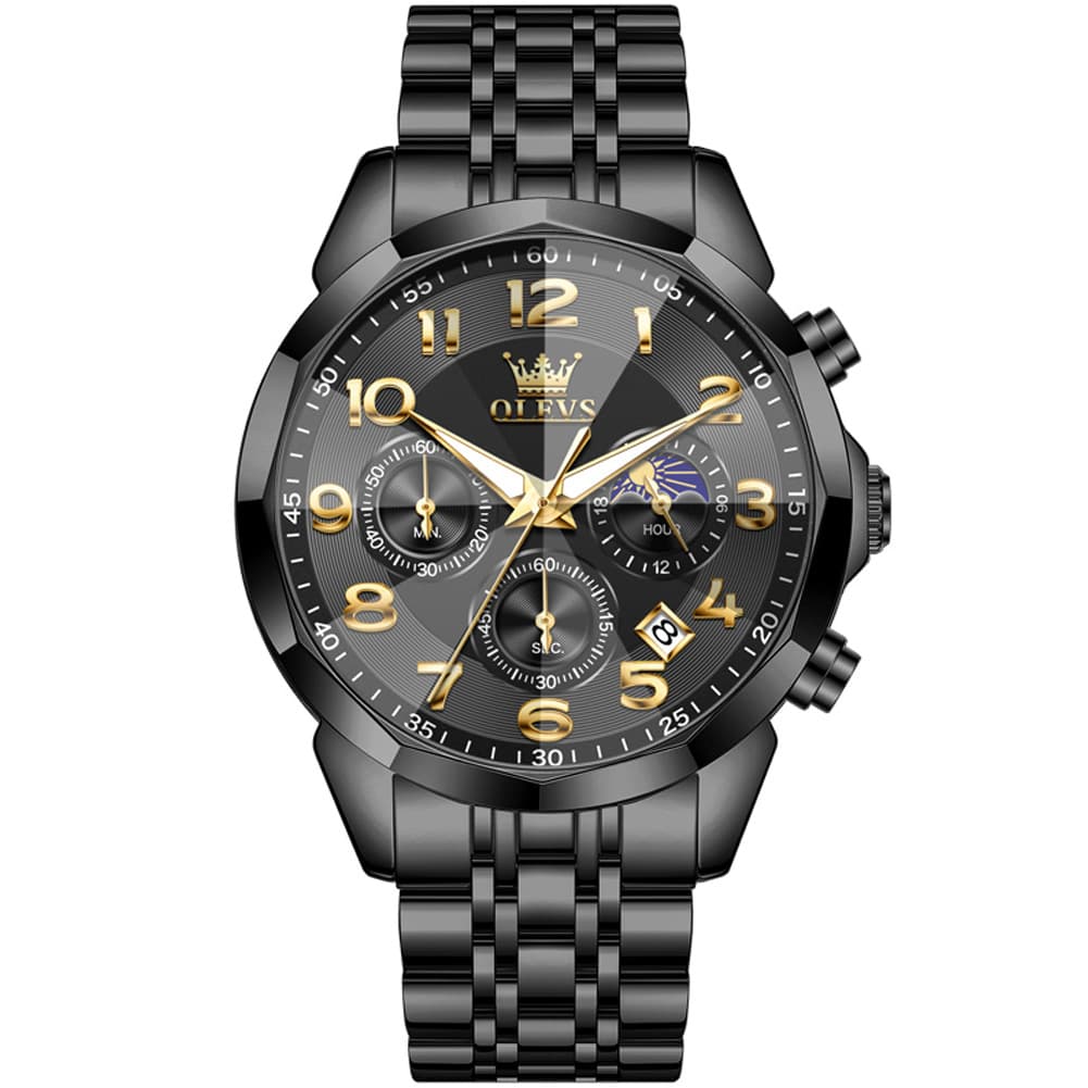 OLEVS 3676 Quartz 3D Rhombic Chronograph Watch For Men