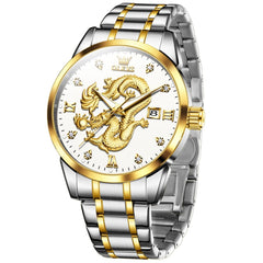 OLEVS 3619 3D Dragon Quartz Watch for Men