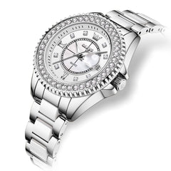 OLEVS Crystal Ceramic Luminous Quartz Watch for Women 3685