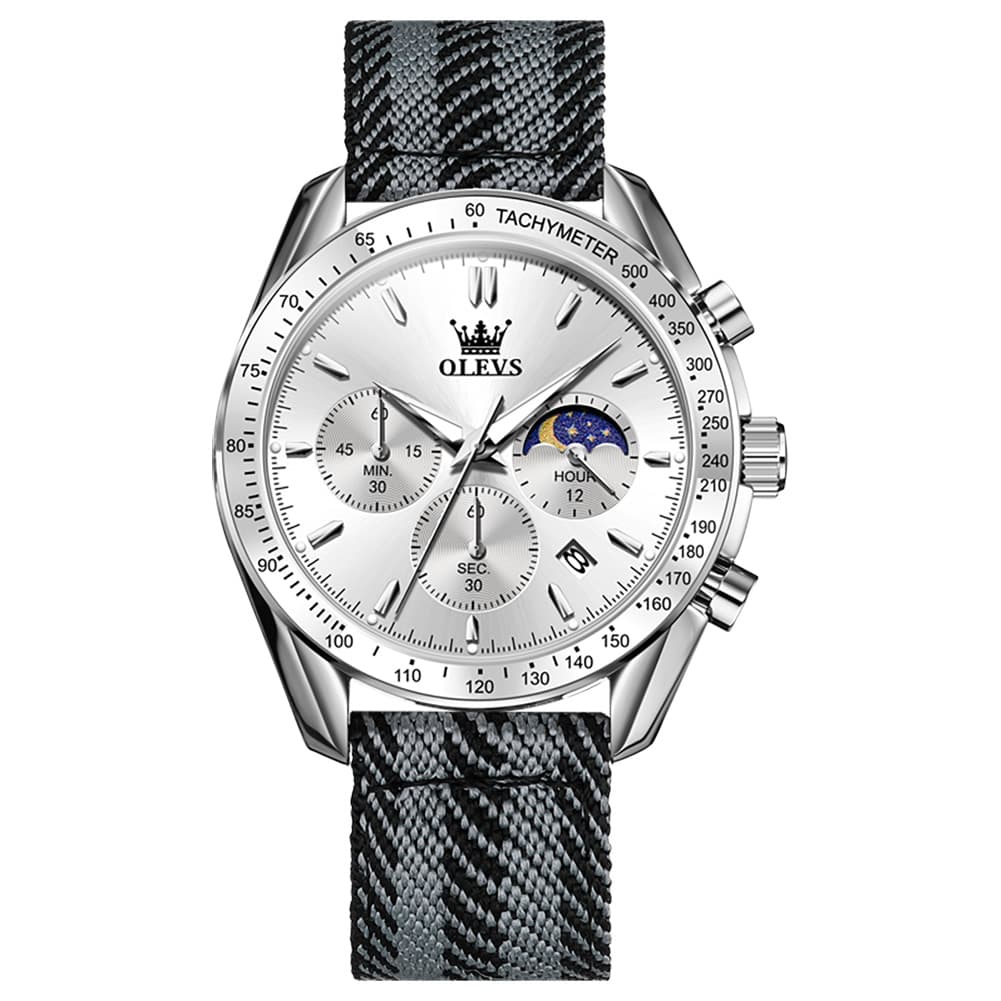 OLEVS 3630 Multifunction Nylon Quartz Watch for Men