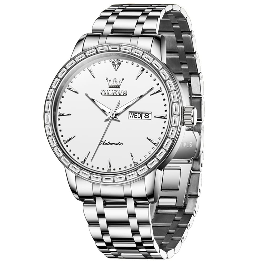 OLEVS 7019 Diamond Bezel Automatic Mechanical Watch For Men