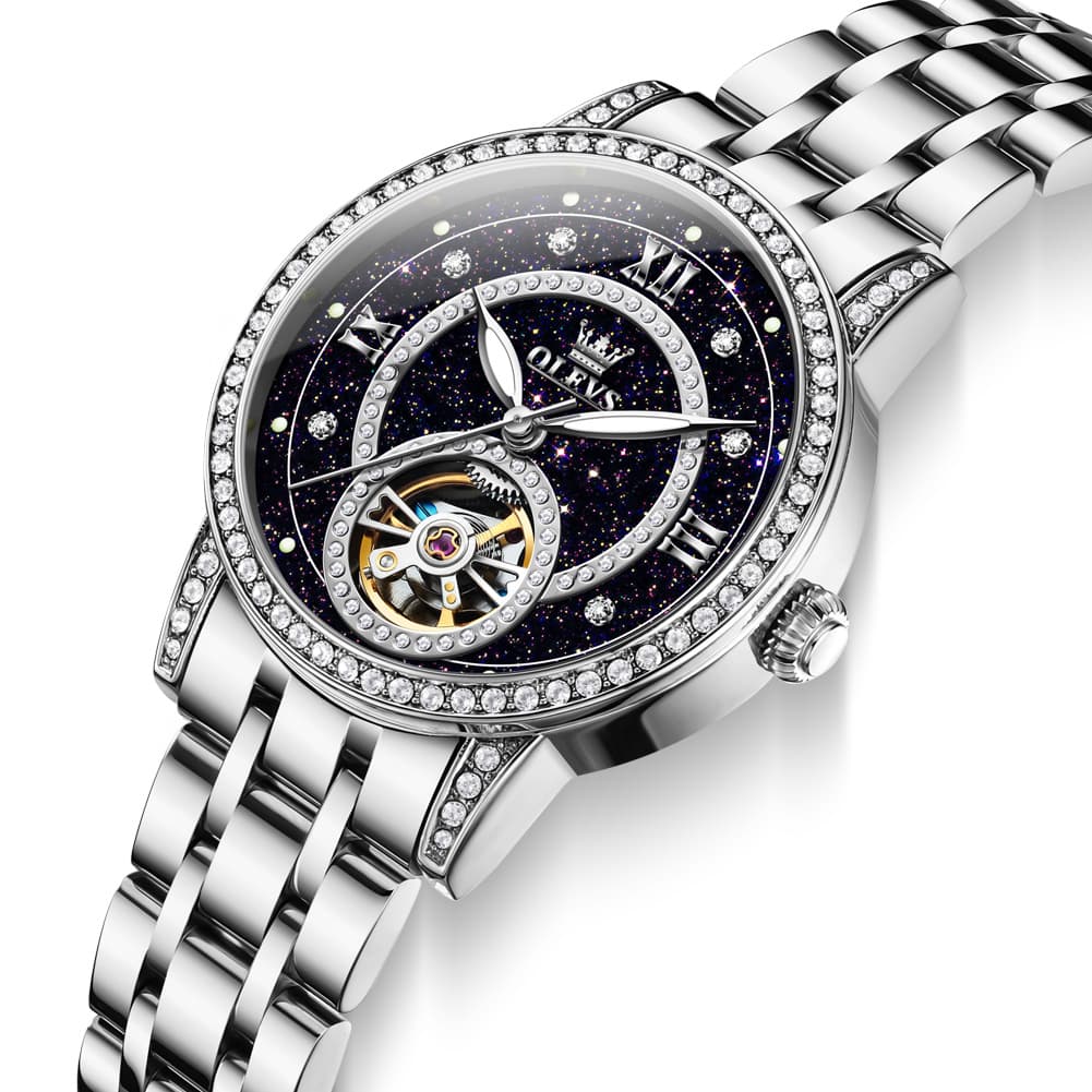 OLEVS 7036 Open Heart Automatic Watch For Women