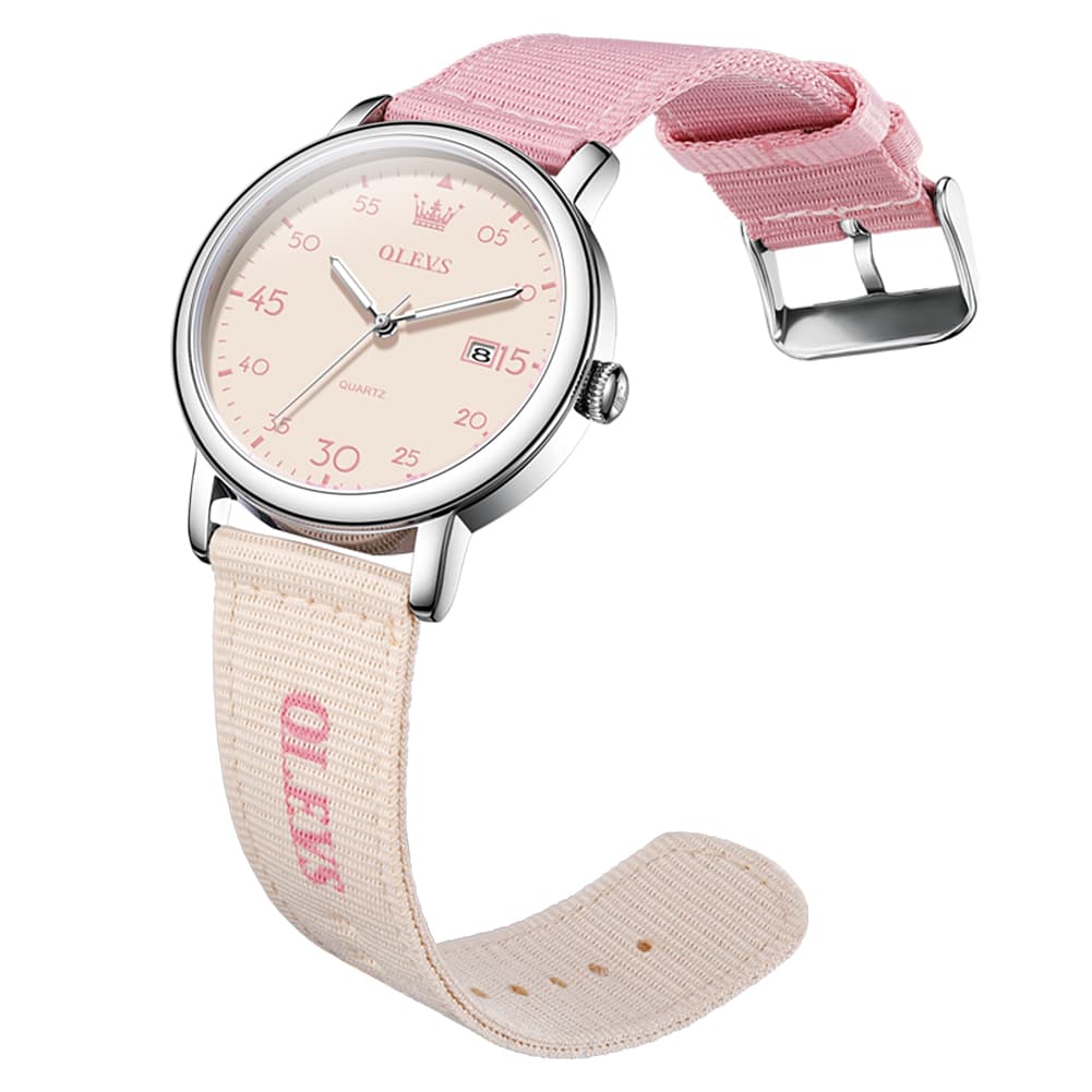 OLEVS 2997 Nylon Strap American Vintage Quartz Watch for Men and Women