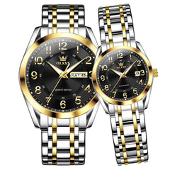 OLEVS 3666 Quartz Luminous Matching Watches For Couples