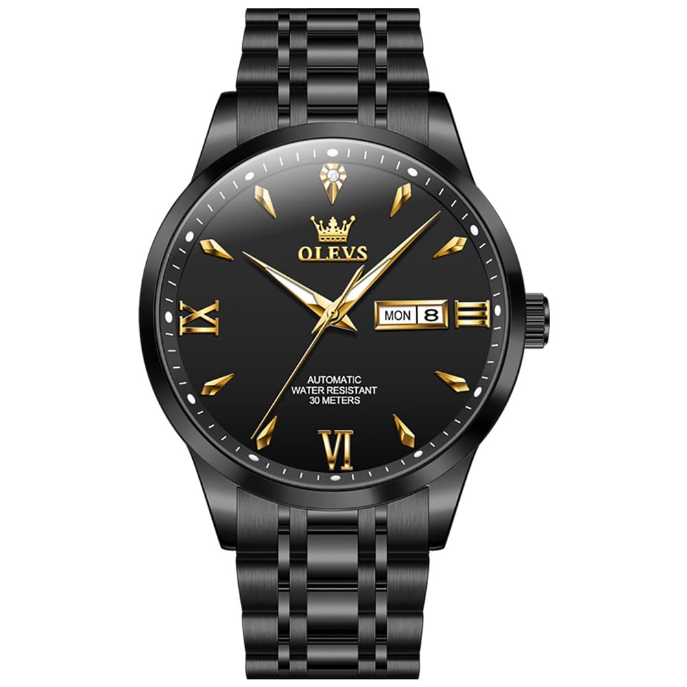 OLEVS Diamond Dial Day Date Automatic Mechanical Watch 9956 for Men