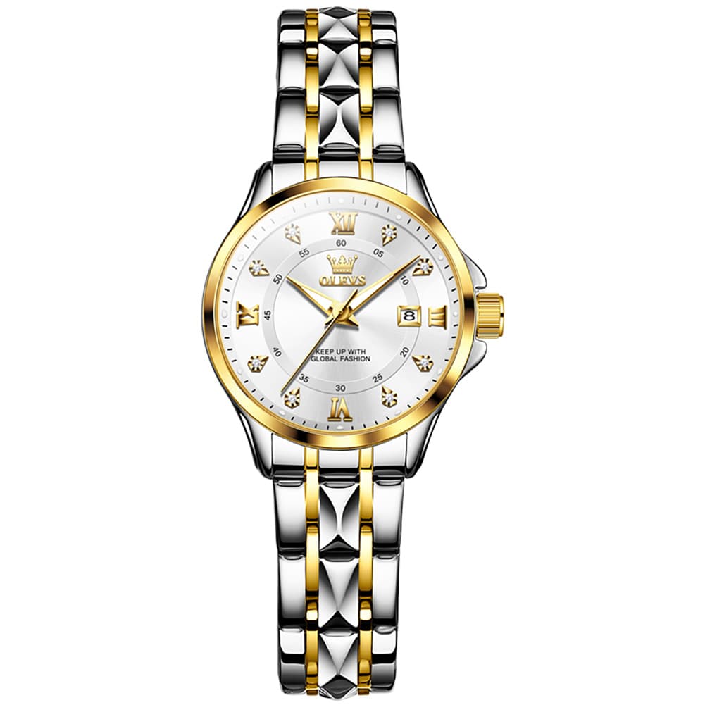 OLEVS 2906 Diamond Day Date Couples Watch Set Men Women