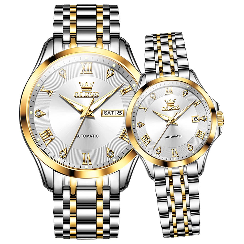 OLEVS 6702 Diamond Automatic Mechanical Watch For Couples