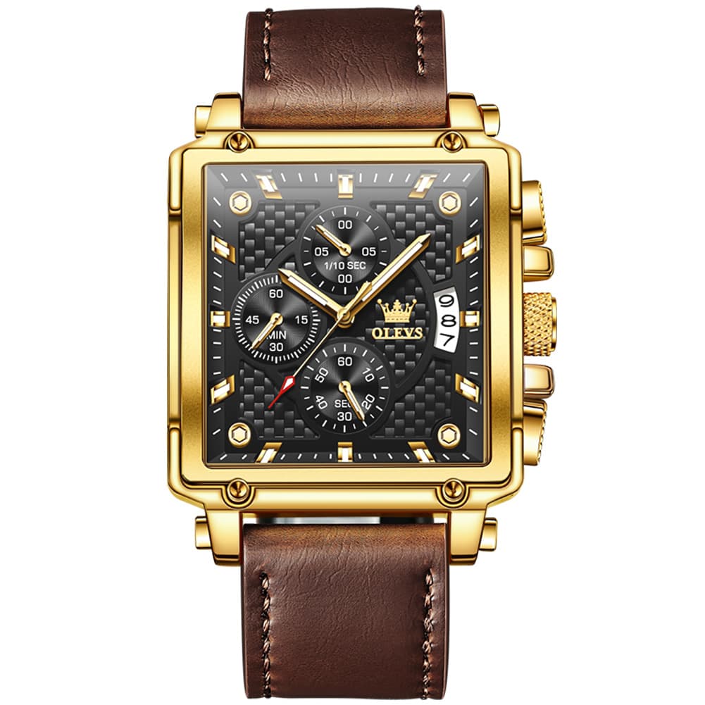 OLEVS 9925 Riveted Square Chronograph Watch for Men