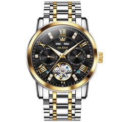 OLEVS 6701 Skeleton Automatic Mechanical Stainless Steel Watch For Men