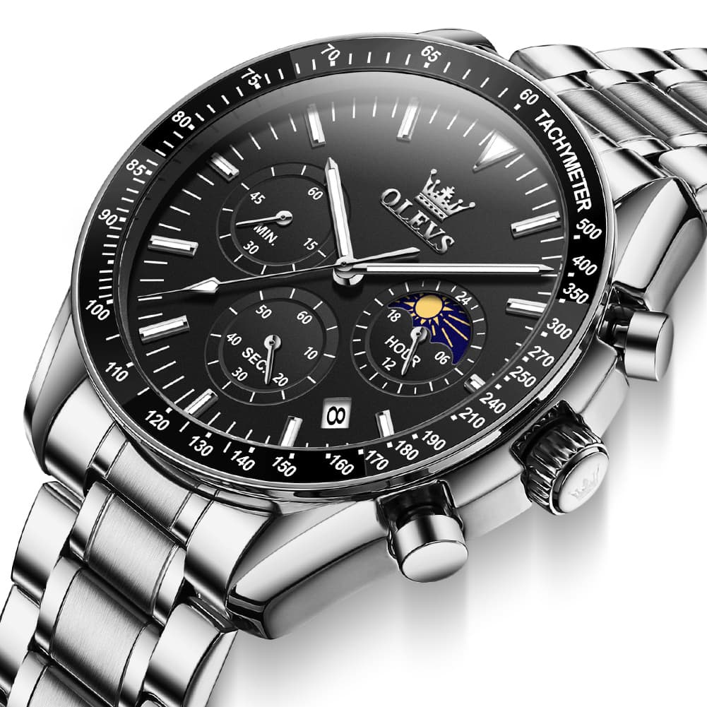 OLEVS 3618 Chronograph Moon Phase Quartz Watch for Men