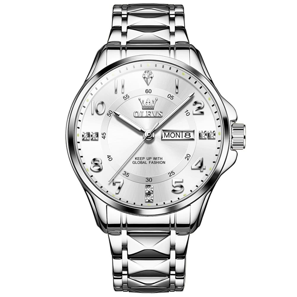 OLEVS 2910 Diamond Day Date Quartz Watch for Men