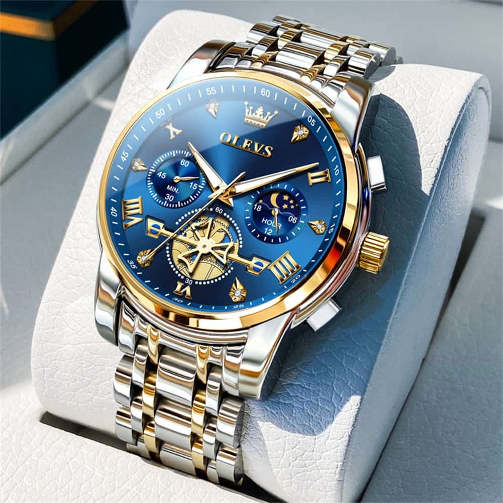 OLEVS 2856 Luxury Moon Phase Chronograph Quartz Watch for Men