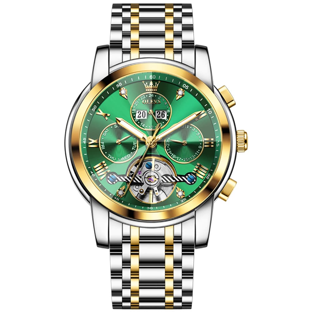OLEVS 3D Diamond Cut Skeleton Automatic Watch 7121 for Men