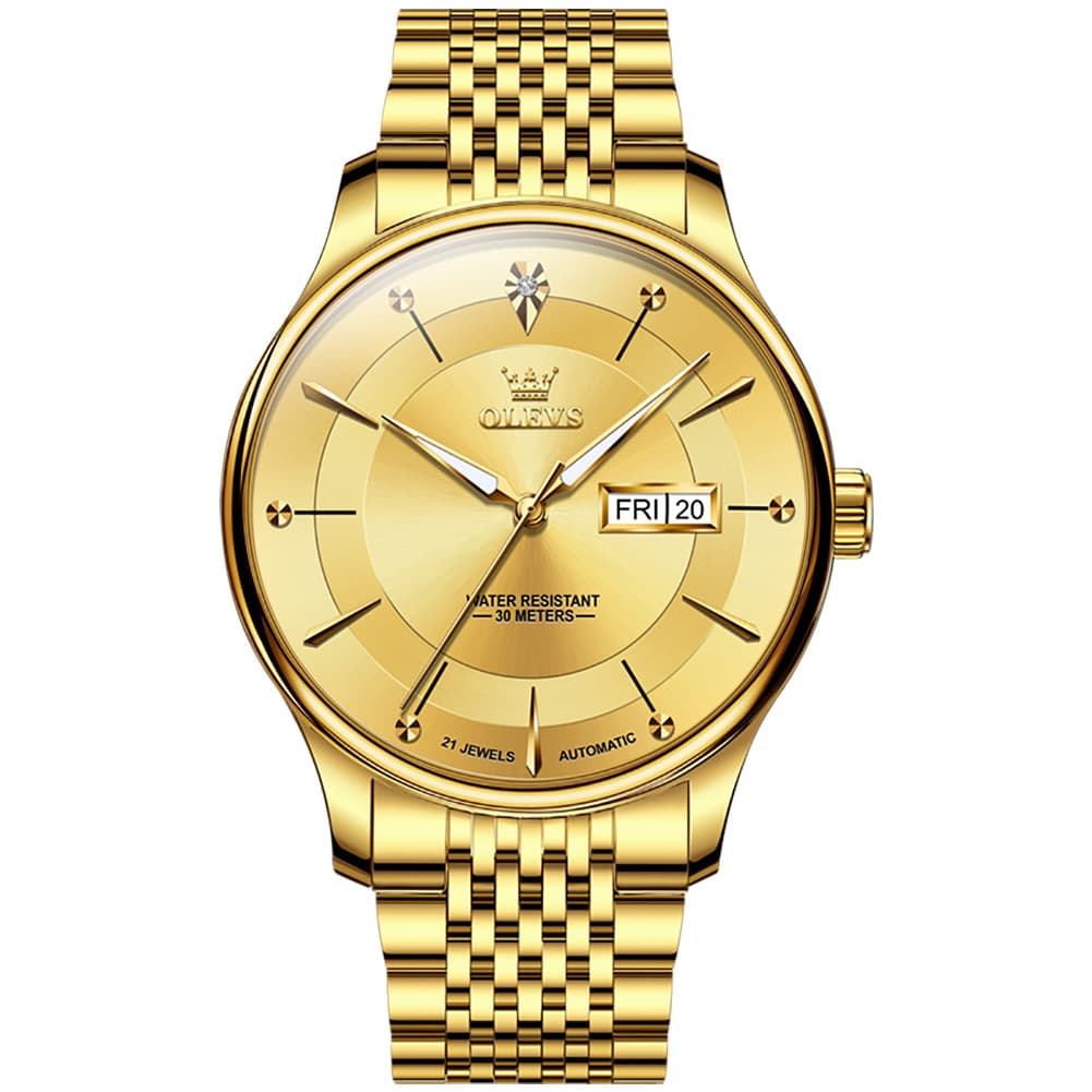 OLEVS Diamond Dial Day Date Automatic Mechanical Watch 9927 for Men