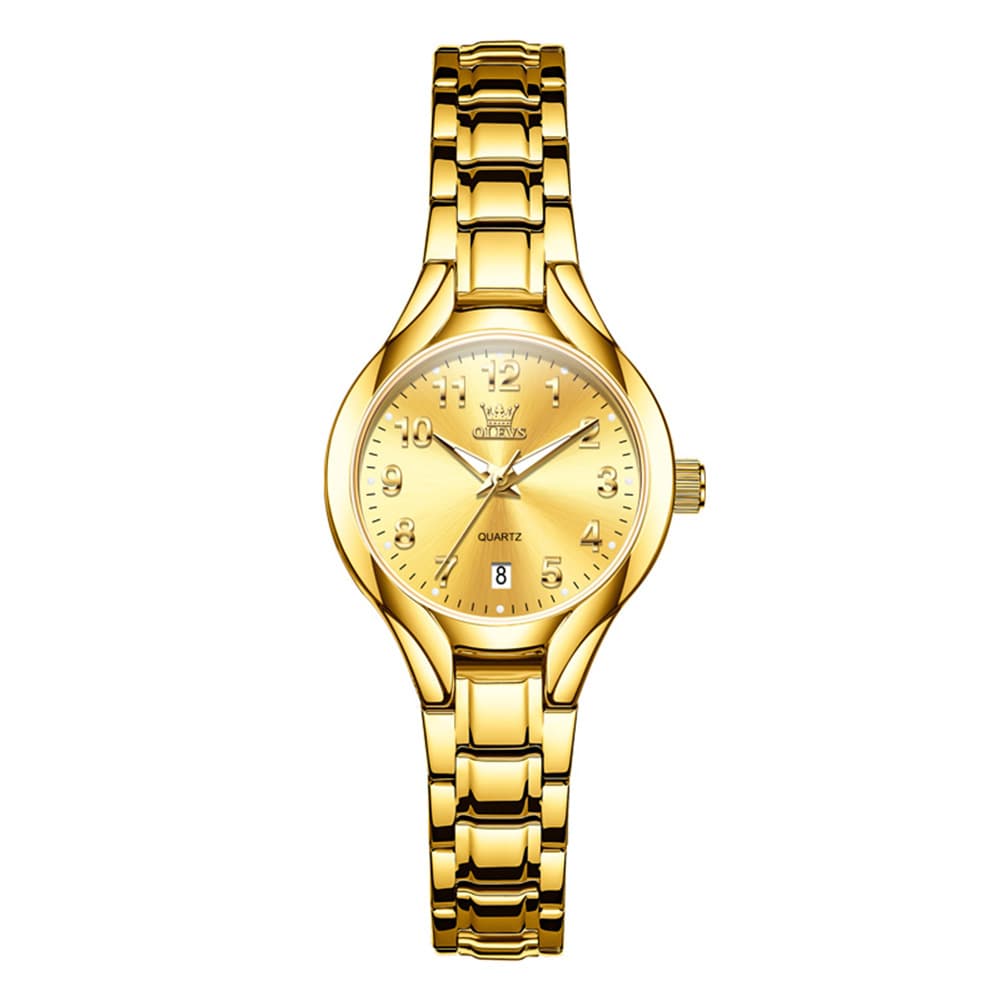 OLEVS 3650 Classic Gold Quartz Watch for Men & Women (His & Hers)