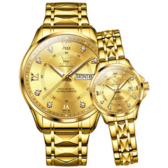 OLEVS 2906 Diamond Day Date Couples Watch Set Men Women