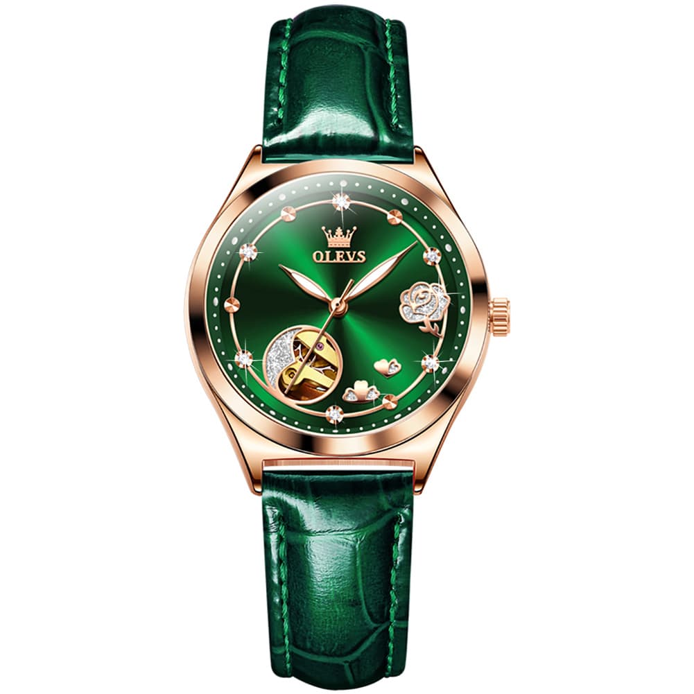 OLEVS 6601 Romantic Open Heart Mechanical Ladies Watch
