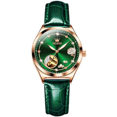 OLEVS 6601 Romantic Open Heart Mechanical Ladies Watch
