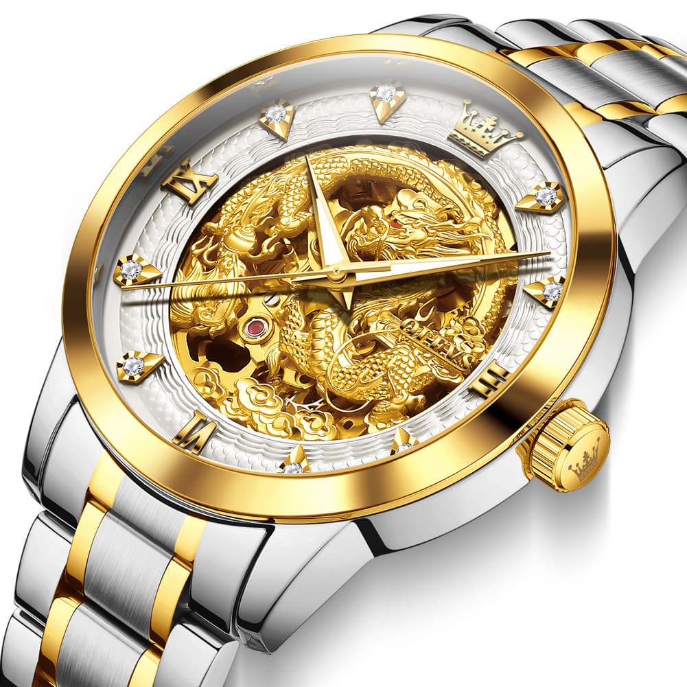 OLEVS 7027 Golden Dragon Automatic Mechanical Watch for Men