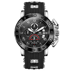 OLEVS 9986 Oversized Chronograph Silicone Strap Watch for Men