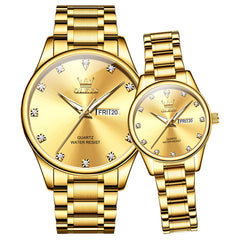 OLEVS 3612Q Diamond Dial Quartz Couple Watches Set