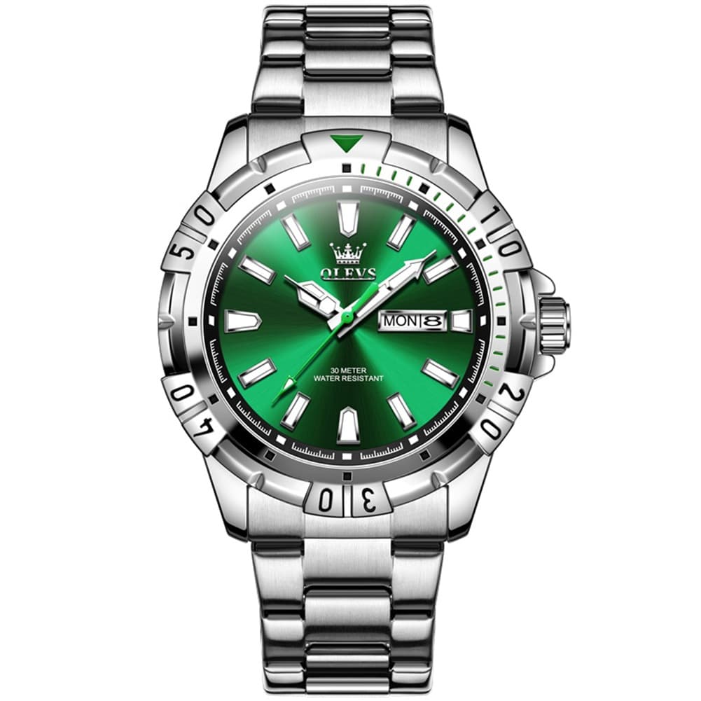 OLEVS Mecha Sport Day Date Watch for Men Stainless Steel 5560