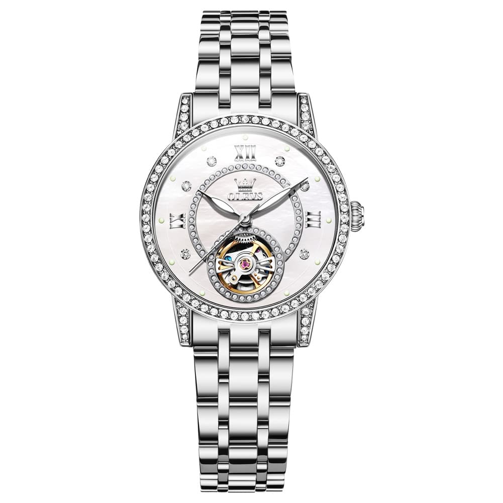 OLEVS 7036 Open Heart Automatic Watch For Women