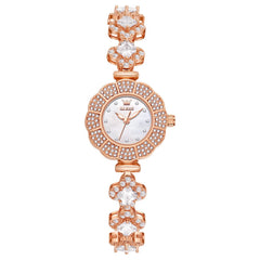 OLEVS 9813 Diamond Petal Bracelet Women Quartz Watch