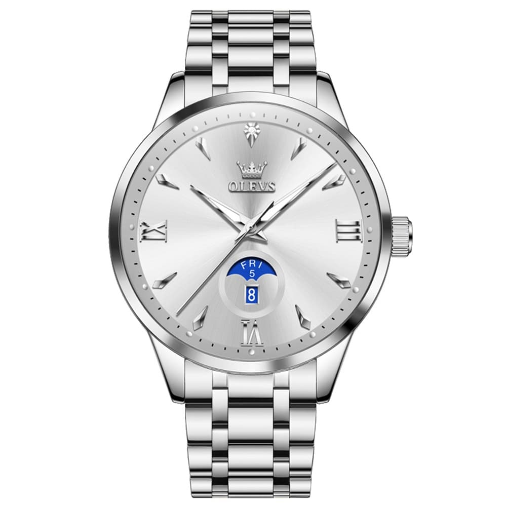 OLEVS 3646 Diamond Mirror Calendar Quartz Watch for Men